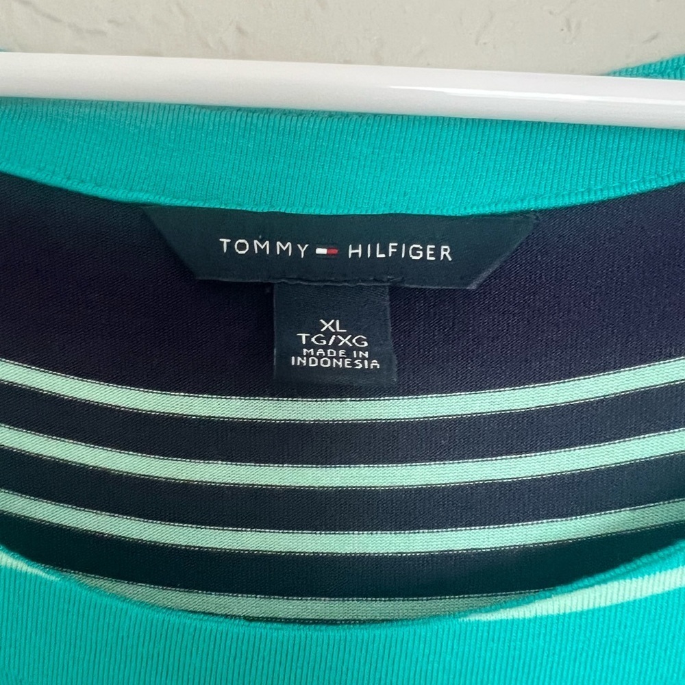 Tommy Hilfiger Teal and Navy Striped Top - Picture 2 of 3